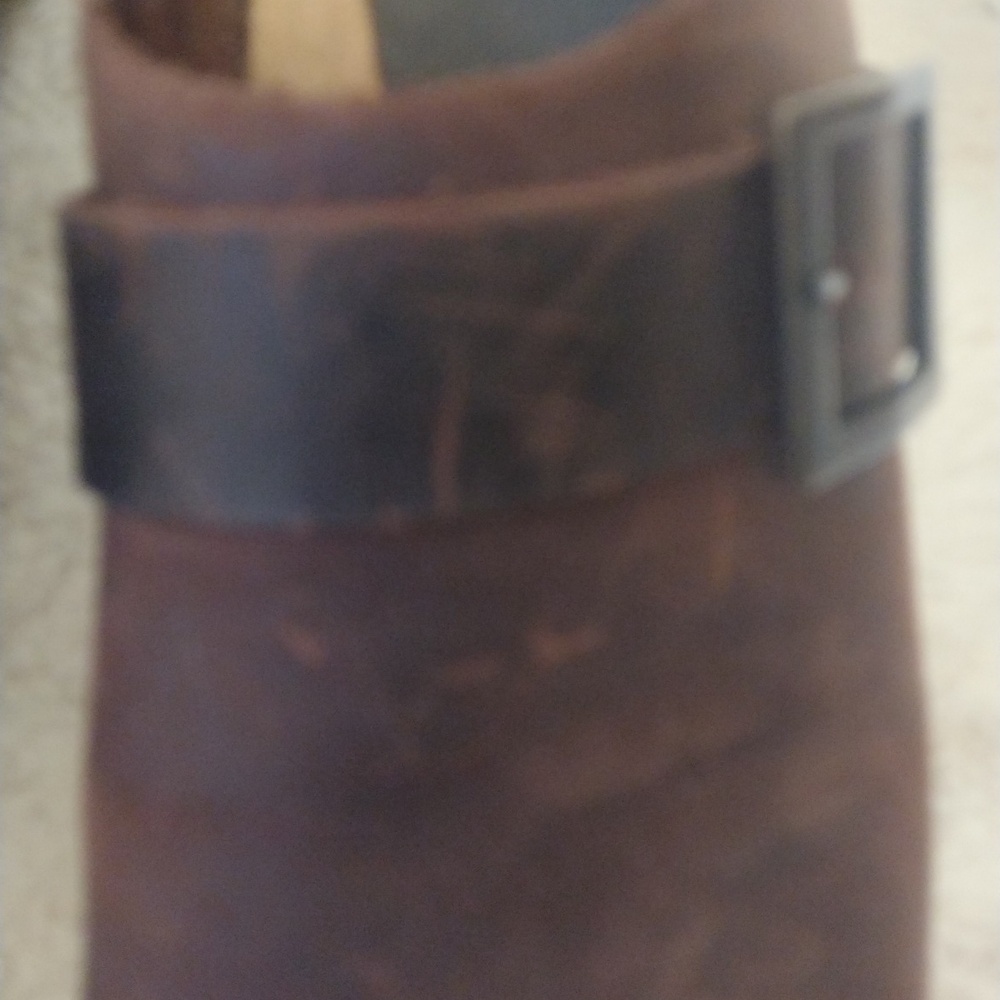 Sanita Women's Brown Leather Slip-On Clog with Buckle Size 38 - Picture 2 of 9